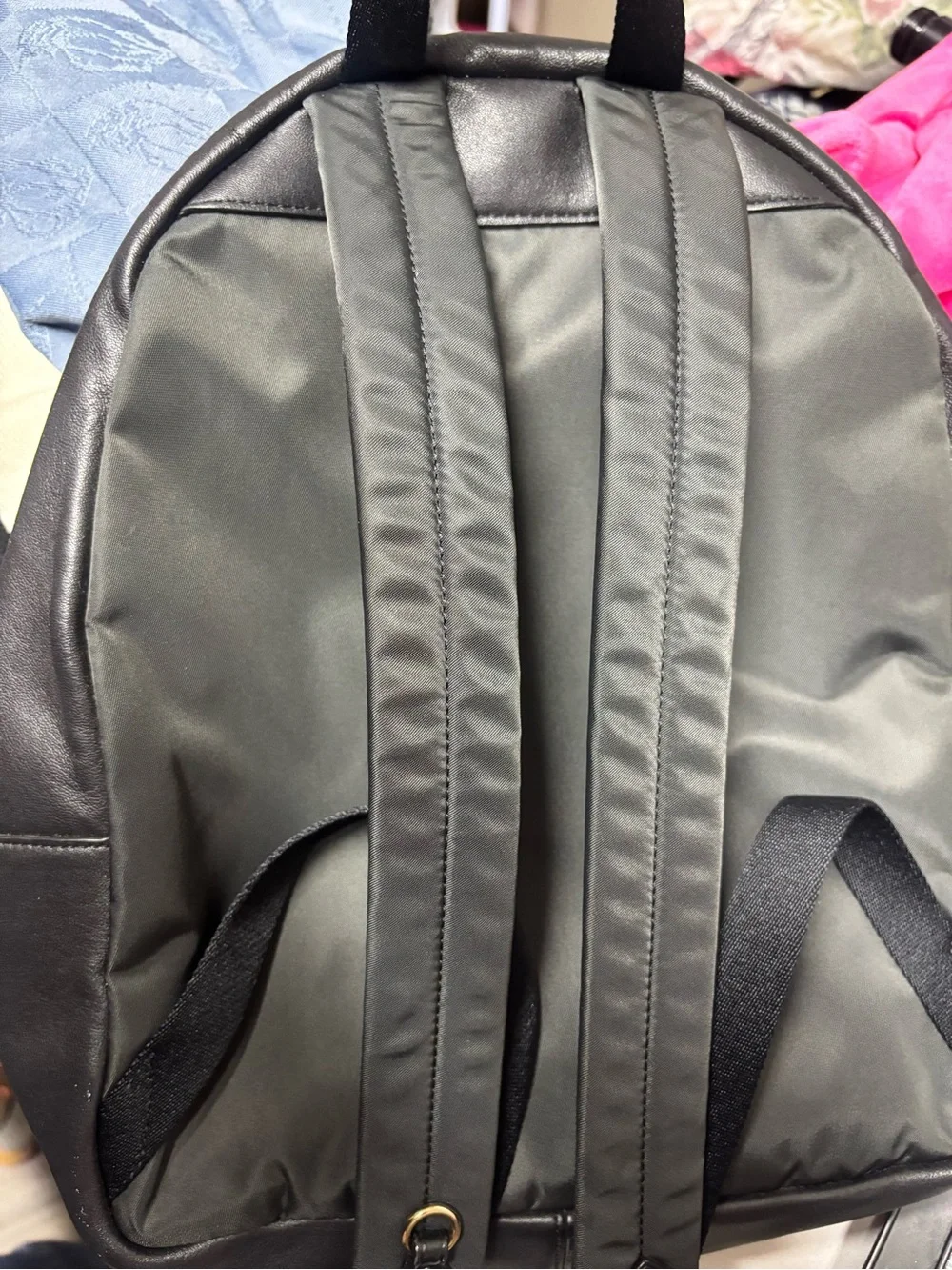 Coach Medium Charlie Backpack in Signature Canvas Khaki Black AUTHENTIC